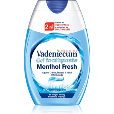 Vademecum 2 in1 Menthol Fresh Tandpasta en Mondwater 2in1 75 ml Vademecum 2 in1 Menthol Fresh Tandpasta en Mondwater 2in1 75 ml