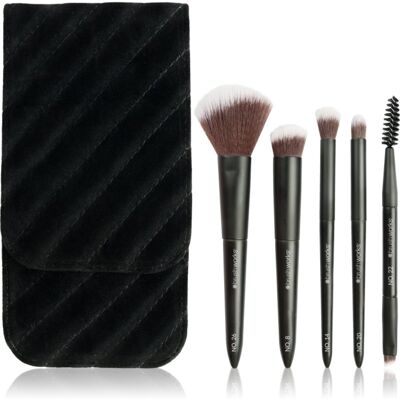 Brushworks Mini Travel Face & Eye Brush Set reisset penselen met etui Brushworks Mini Travel Face & Eye Brush Set reisset penselen met etui