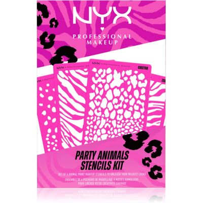 NYX Professional Makeup Party Animals Stencils Kit sjablonen voor Lichaam en Gezicht 4 st NYX Professional Makeup Party Animals Stencils Kit sjablonen voor Lichaam en Gezicht 4 st