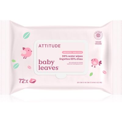 Attitude Baby Leaves Water Wipes Vochtige Doekjes geurloos 72 st Attitude Baby Leaves Water Wipes Vochtige Doekjes geurloos 72 st