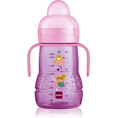 MAM Trainer+ Babyfles - 220 ml, Ergonomisch, Handvatten, Zachte tuit MAM Trainer+ Babyfles - 220 ml, Ergonomisch, Handvatten, Zachte tuit