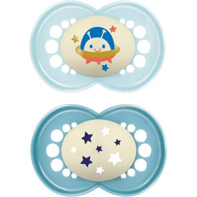 MAM Original Night 6m+ fopspeen Turquoise 2 st MAM Original Night 6m+ fopspeen Turquoise 2 st
