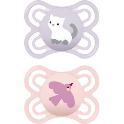 MAM Perfect 0+m, dbl box fopspeen Pink/ Purple 2 st MAM Perfect 0+m, dbl box fopspeen Pink/ Purple 2 st