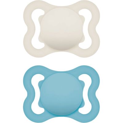 MAM Supreme 0m+ fopspeen Turquoise/ Beige 2 st MAM Supreme 0m+ fopspeen Turquoise/ Beige 2 st