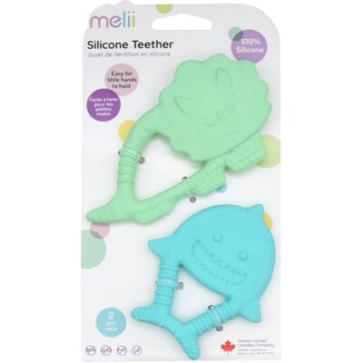 Melii Teethers bijtring Dino & Shark 2 st Melii Teethers bijtring Dino & Shark 2 st