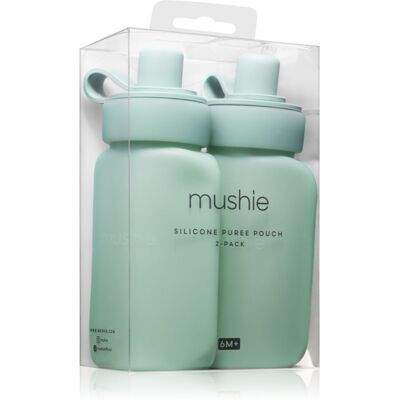 Mushie Silicone Puree Pouch navulbare siliconen pureezakjes Cambridge Blue 2 st Mushie Silicone Puree Pouch navulbare siliconen pureezakjes Cambridge Blue 2 st