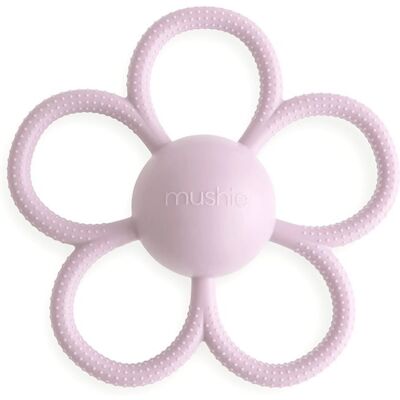 Mushie Rattle Teether Toy bijtring met rammelaar Soft Lilac 1 st Mushie Rattle Teether Toy bijtring met rammelaar Soft Lilac 1 st