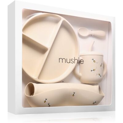 Mushie Feeding Toddler Set servies voor peuters 6m+ Bees Mushie Feeding Toddler Set servies voor peuters 6m+ Bees