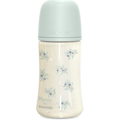 Suavinex Poetry XS Pro Physiological M babyfles 3 m+ Medium Flow - Blue 270 ml Suavinex Poetry XS Pro Physiological M babyfles 3 m+ Medium Flow - Blue 270 ml