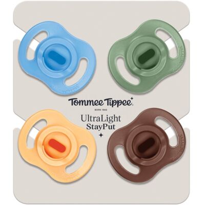 Tommee Tippee Ultra Light Stay Put 18-36m fopspeen Boy 4 st Tommee Tippee Ultra Light Stay Put 18-36m fopspeen Boy 4 st