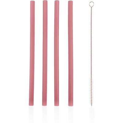 Zopa Silicone Straw siliconen rietje + Haarborstel 6 m+ Old Pink 4 st Zopa Silicone Straw siliconen rietje + Haarborstel 6 m+ Old Pink 4 st