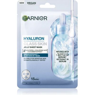 Garnier Hyaluron Glass Skin hydraterende sheet mask met Hyaluronzuur 27 g Garnier Hyaluron Glass Skin hydraterende sheet mask met Hyaluronzuur 27 g