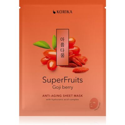 KORIKA SuperFruits Goji Berry - Anti-aging Sheet Mask Verjongende Gezichtsmasker 25 g KORIKA SuperFruits Goji Berry - Anti-aging Sheet Mask Verjongende Gezichtsmasker 25 g