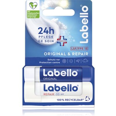 Labello Original & Repair herstellende, hydraterende lippenbalsem 2x4.8 g Labello Original & Repair herstellende, hydraterende lippenbalsem 2x4.8 g