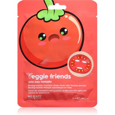 Mad Beauty Veggie Friends Tomato Cellaag Masker met antioxiderende werking 25 ml Mad Beauty Veggie Friends Tomato Cellaag Masker met antioxiderende werking 25 ml