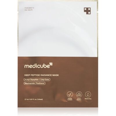 medicube Deep Peptide Radiance Mask hydraterende sheet mask voor verhoging van de huidelasticiteit 27 ml medicube Deep Peptide Radiance Mask hydraterende sheet mask voor verhoging van de huidelasticiteit 27 ml