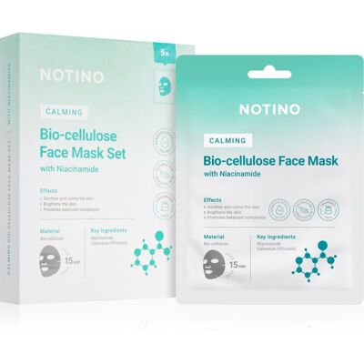 Notino Calming Bio-Cellulose Face Mask with Niacinamide Sheetmaskerset met kalmerend effect Notino Calming Bio-Cellulose Face Mask with Niacinamide Sheetmaskerset met kalmerend effect