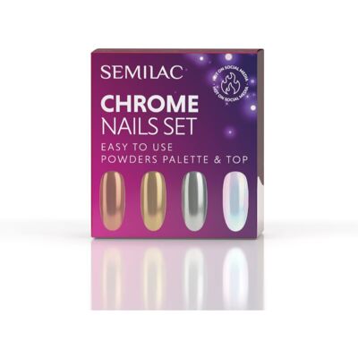 Semilac Set Chrome Nails Gift Set voor Nagels Semilac Set Chrome Nails Gift Set voor Nagels
