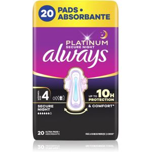 Always Platinum Secure Night Size 4 maandverband voor ’s nachts 20 st Always Platinum Secure Night Size 4 maandverband voor ’s nachts 20 st