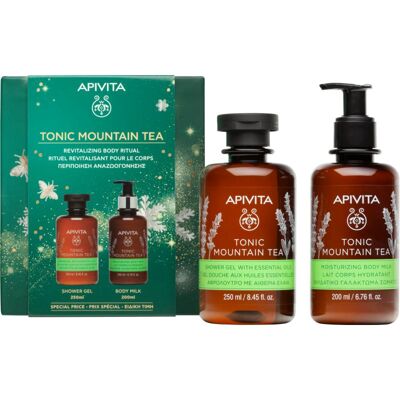 Apivita Tonic Mountain Tea Revitalizing Body Ritual kerstset voor regeneratie van de huid Apivita Tonic Mountain Tea Revitalizing Body Ritual kerstset voor regeneratie van de huid