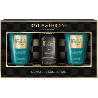 Baylis & Harding Black Pepper & Ginseng Gift Set voor Gezicht, Lichaam en Haar voor Mannen Baylis & Harding Black Pepper & Ginseng Gift Set voor Gezicht, Lichaam en Haar voor Mannen