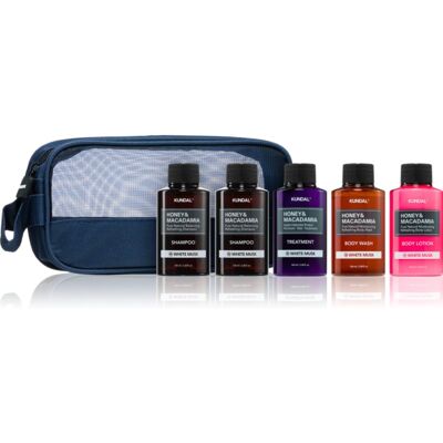 KUNDAL Honey & Macadamia White Musk Reisset voor lichaam en haar KUNDAL Honey & Macadamia White Musk Reisset voor lichaam en haar