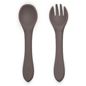 Petite&Mars Take&Match Silicone Cutlery bestek Bitter Cocoa 6m+ 2 st Petite&Mars Take&Match Silicone Cutlery bestek Bitter Cocoa 6m+ 2 st
