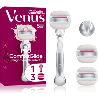 Gillette Venus PRO ComfortGlide Sugarberry Dames Scheermes met douchehouder + navulmesjes Gillette Venus PRO ComfortGlide Sugarberry Dames Scheermes met douchehouder + navulmesjes