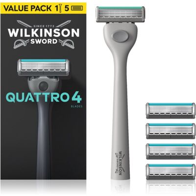 Wilkinson Sword Quattro Scheerapparaat + navulmesjes Wilkinson Sword Quattro Scheerapparaat + navulmesjes