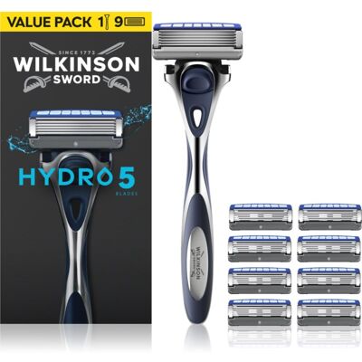 Wilkinson Sword Hydro5 Scheerapparaat + navulmesjes 9 st Wilkinson Sword Hydro5 Scheerapparaat + navulmesjes 9 st