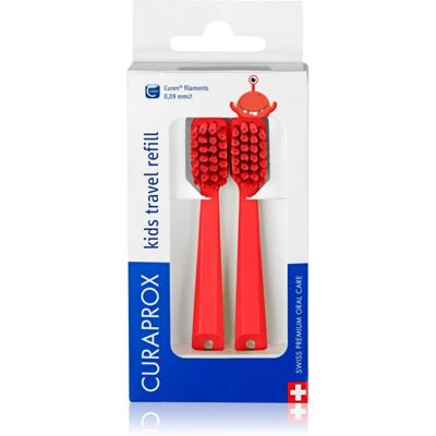 Curaprox Kids Travel refill Vervangende Opzetstuk voor Tandenborstel Red 2 st Curaprox Kids Travel refill Vervangende Opzetstuk voor Tandenborstel Red 2 st