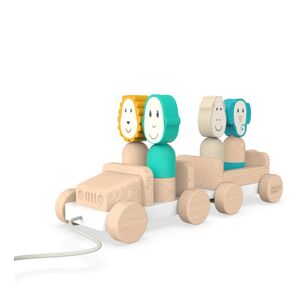 Matchstick Monkey Safari Jeep - Houten piepende speelgoed voor kinderen Matchstick Monkey Safari Jeep - Houten piepende speelgoed voor kinderen