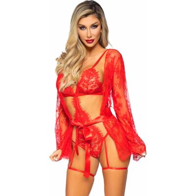 Leg Avenue - Teddy met Jarretels en Badjas Leg Avenue - Teddy met Jarretels en Badjas