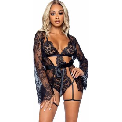 Leg Avenue - Teddy met Jarretels en Badjas Leg Avenue - Teddy met Jarretels en Badjas