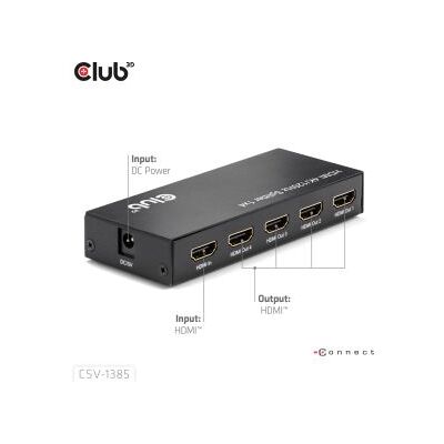 Club 3D CLUB3D 1 to 4 HDMITM Splitter 4K120Hz Club 3D CLUB3D 1 to 4 HDMITM Splitter 4K120Hz