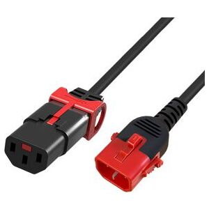 ACT Netsnoer C13 IEC Lock+ - C14 IEC Lock Dual Locking zwart 1,5 m, PC3602 ACT Netsnoer C13 IEC Lock+ - C14 IEC Lock Dual Locking zwart 1,5 m, PC3602