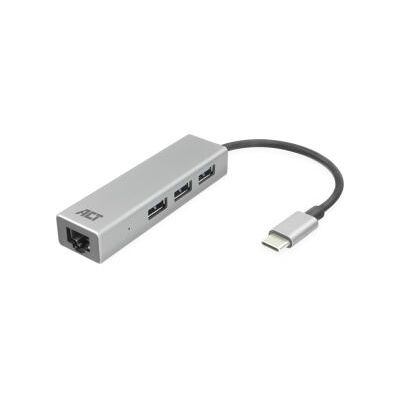 ACT CONNECTIVITY AC7055 3-in-1 USB-C Hub - Grijs ACT CONNECTIVITY AC7055 3-in-1 USB-C Hub - Grijs