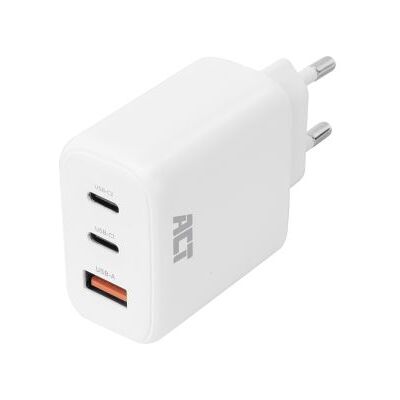ACT AC2170 Witte 65W USB-C & USB-A Snellader ACT AC2170 Witte 65W USB-C & USB-A Snellader
