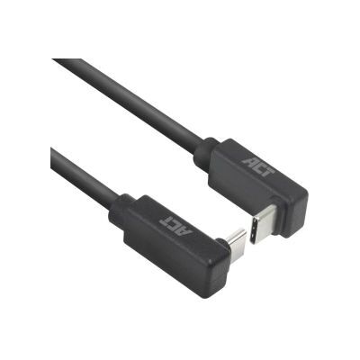 ACT USB 3.0 10Gbps 60W USB Type-C (haaks verticaal) - USB Type-C (haaks verticaal) 0.5m ACT USB 3.0 10Gbps 60W USB Type-C (haaks verticaal) - USB Type-C (haaks verticaal) 0.5m
