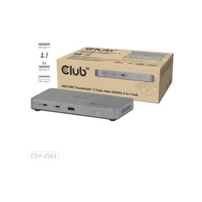 Club 3D CLUB3D CSV-2563 5-1 ThunderboltTM 5 Hub Triple video 5K60Hz ThunderboltTM Share Certifi ed 180W Club 3D CLUB3D CSV-2563 5-1 ThunderboltTM 5 Hub Triple video 5K60Hz ThunderboltTM Share Certifi ed 180W