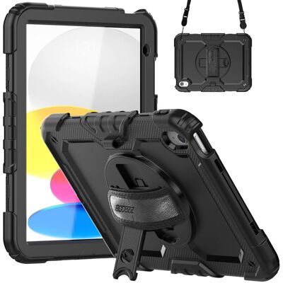 Accezz Rugged Backcover met schouderstrap voor de Apple iPad 11 (2025) 11 inch A16 / iPad 10 (2022) 10.9 inch - Zwart Accezz Rugged Backcover met schouderstrap voor de Apple iPad 11 (2025) 11 inch A16 / iPad 10 (2022) 10.9 inch - Zwart