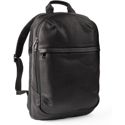 Accezz Leather Laptop rugzak 16 inch - Zwart Accezz Leather Laptop rugzak 16 inch - Zwart