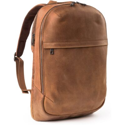 Accezz Leather Laptop rugzak 16 inch - Cognac Accezz Leather Laptop rugzak 16 inch - Cognac