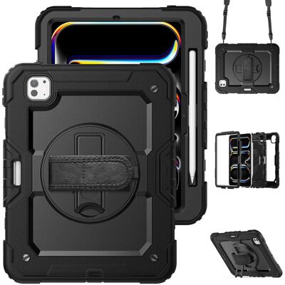 Accezz Rugged Backcover met schouderstrap voor de Apple iPad Pro 11 (2025) M5 / (2024) M4 - Zwart Accezz Rugged Backcover met schouderstrap voor de Apple iPad Pro 11 (2025) M5 / (2024) M4 - Zwart