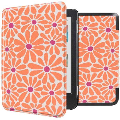 imoshion Design Slim Hard Case Bookcase voor de Kobo Clara Colour / BW - Orange Flowers Connect imoshion Design Slim Hard Case Bookcase voor de Kobo Clara Colour / BW - Orange Flowers Connect