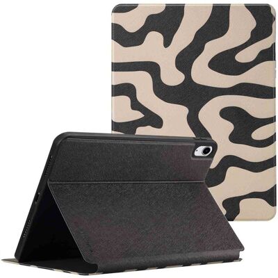 Selencia Vivid tablethoes voor de Apple iPad 11 (2025) 11 inch A16 / iPad 10 (2022) 10.9 inch - Art Wave Black Selencia Vivid tablethoes voor de Apple iPad 11 (2025) 11 inch A16 / iPad 10 (2022) 10.9 inch - Art Wave Black