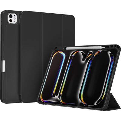 Accezz Smart Silicone Bookcase voor de Apple iPad Pro 13 (2025) M5 / (2024) M4 - Zwart Accezz Smart Silicone Bookcase voor de Apple iPad Pro 13 (2025) M5 / (2024) M4 - Zwart