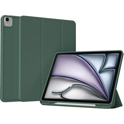 Accezz Smart Silicone Bookcase voor de Apple iPad Air 13 inch (2026) M4 / (2025) M3 / (2024) M2 - Donkergroen Accezz Smart Silicone Bookcase voor de Apple iPad Air 13 inch (2026) M4 / (2025) M3 / (2024) M2 - Donkergroen