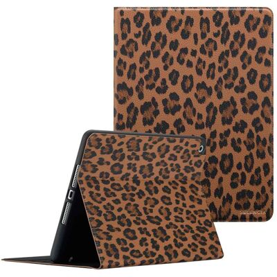 Selencia Sabi Bookcase met panterprint voor de Apple iPad 9 (2021) 10.2 inch / iPad 8 (2020) 10.2 inch / iPad 7 (2019) 10.2 inch - Mocha Brown Selencia Sabi Bookcase met panterprint voor de Apple iPad 9 (2021) 10.2 inch / iPad 8 (2020) 10.2 inch / iPad 7 (2019) 10.2 inch - Mocha Brown