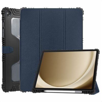 Accezz Rugged Trifold Bookcase voor de Samsung Galaxy Tab A9 Plus - Donkerblauw Accezz Rugged Trifold Bookcase voor de Samsung Galaxy Tab A9 Plus - Donkerblauw
